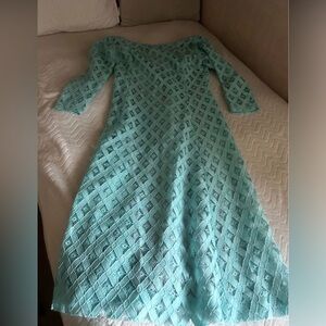 Elegant Blue Lace Dress